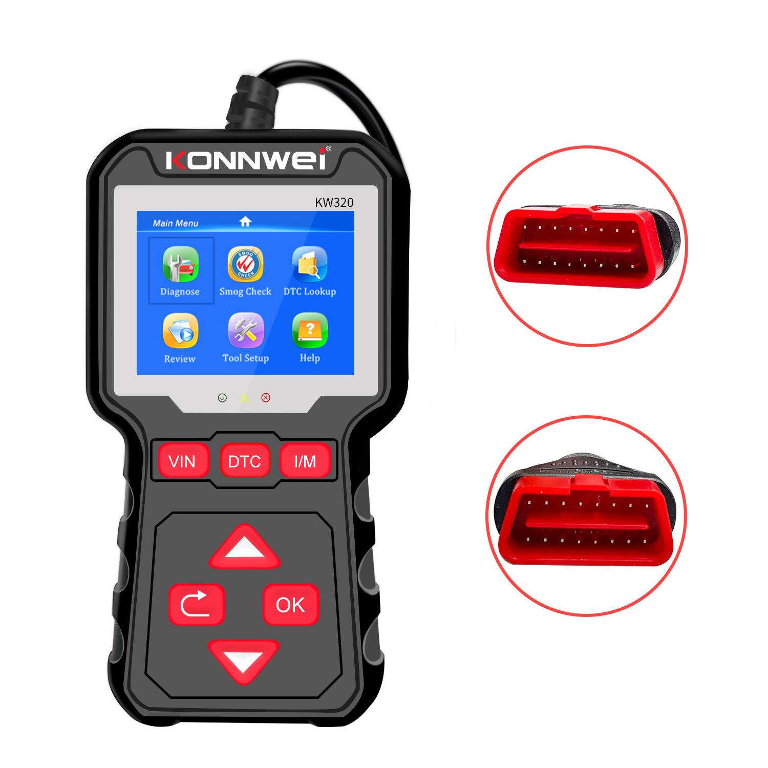 Miernik Diagnostinis matuoklis, OBD2 skaitytuvas Konnwei KW320