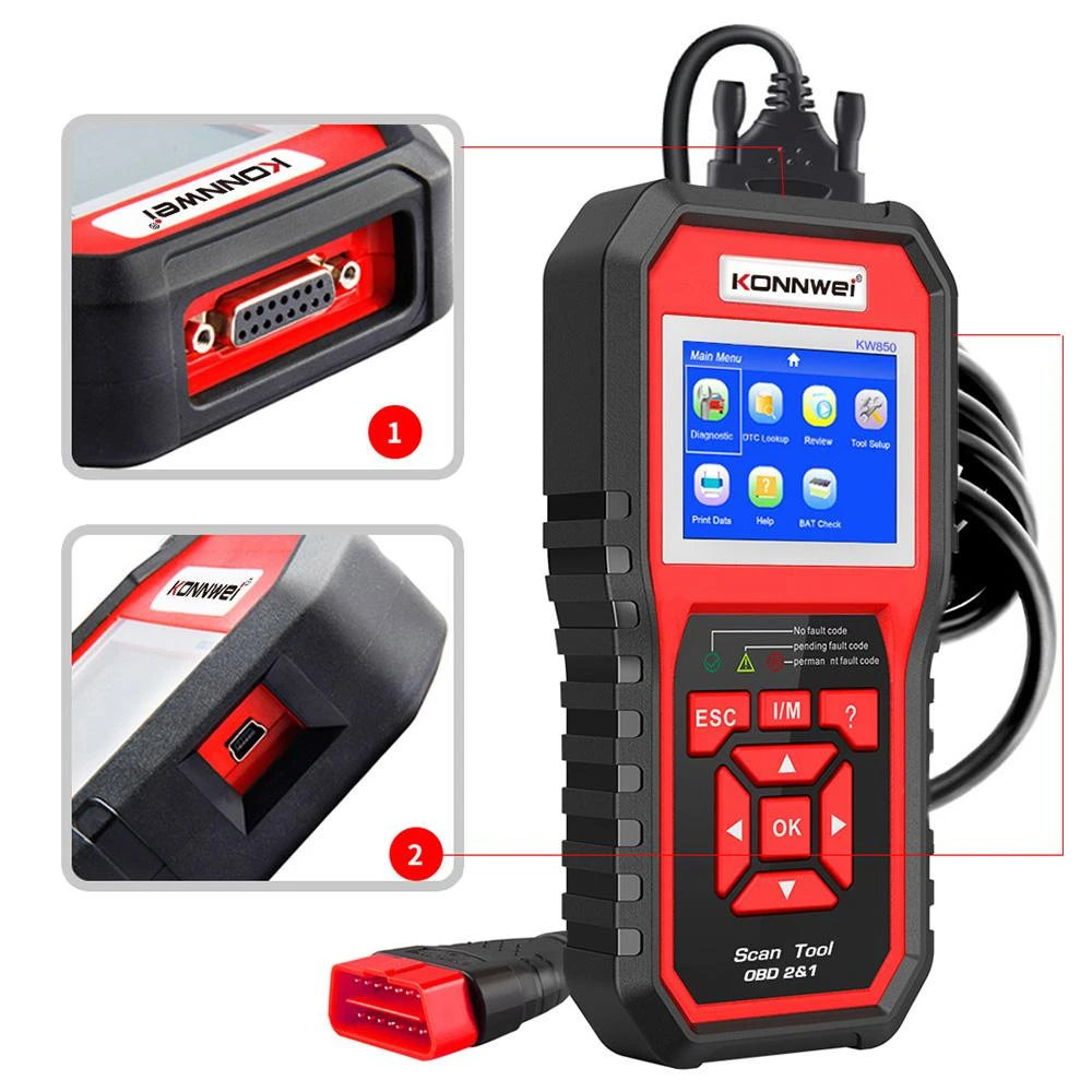 Miernik Diagnostinis matuoklis, Konnwei KW850 OBD2 skaitytuvas
