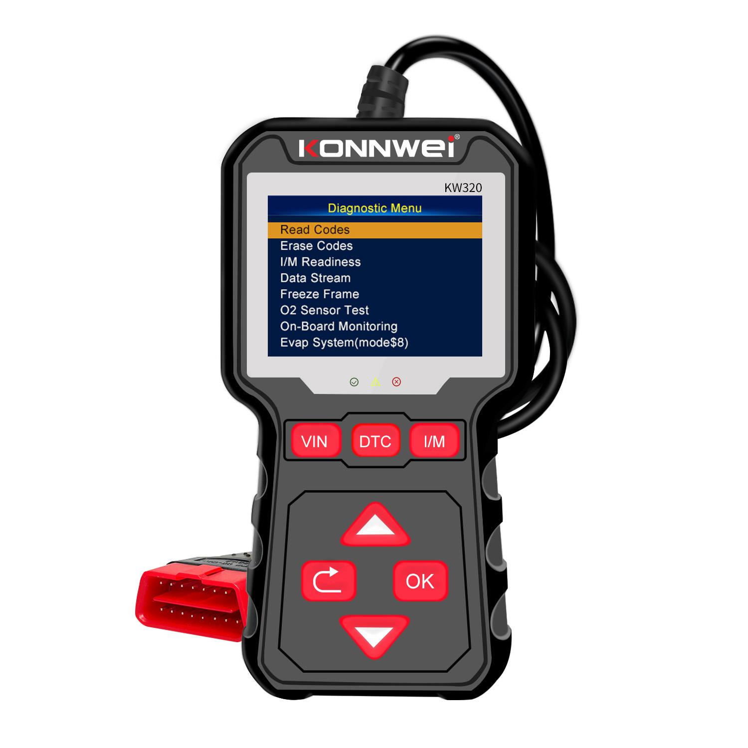 Miernik Diagnostinis matuoklis, OBD2 skaitytuvas Konnwei KW320
