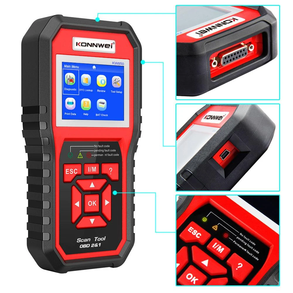 Miernik Diagnostinis matuoklis, Konnwei KW850 OBD2 skaitytuvas