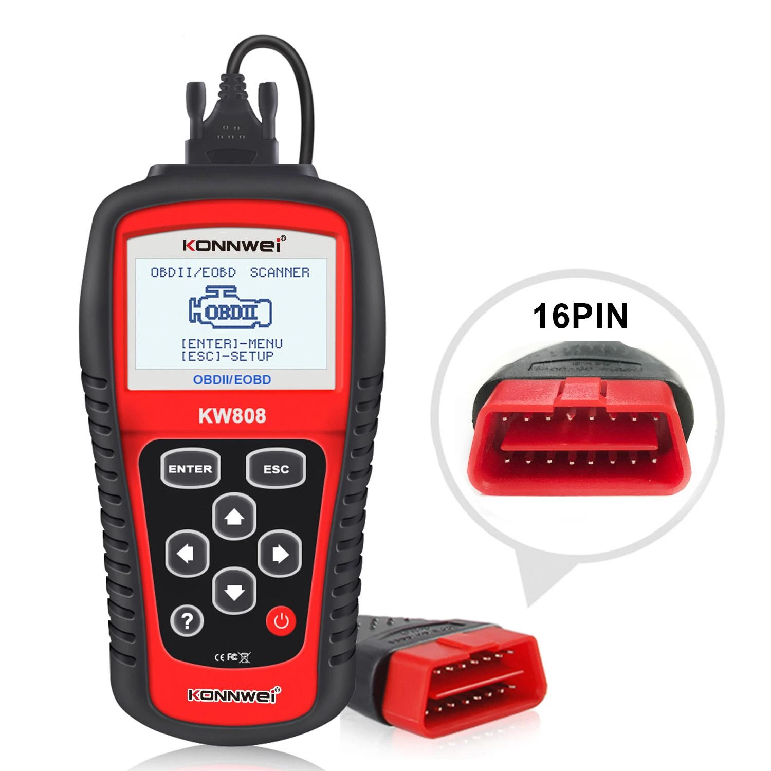 Diagnostinis matuoklis, OBD2 skaitytuvas Konnwei KW808