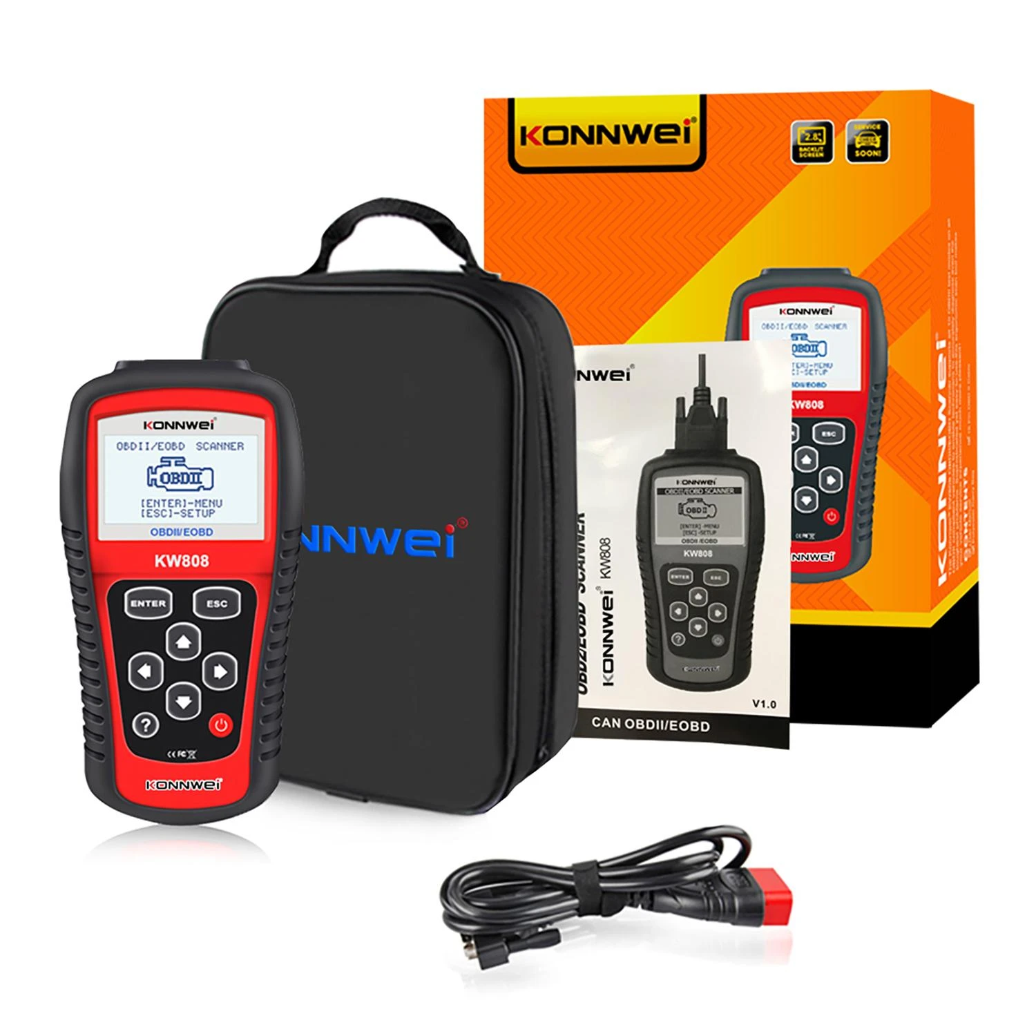 Diagnostinis matuoklis, OBD2 skaitytuvas Konnwei KW808