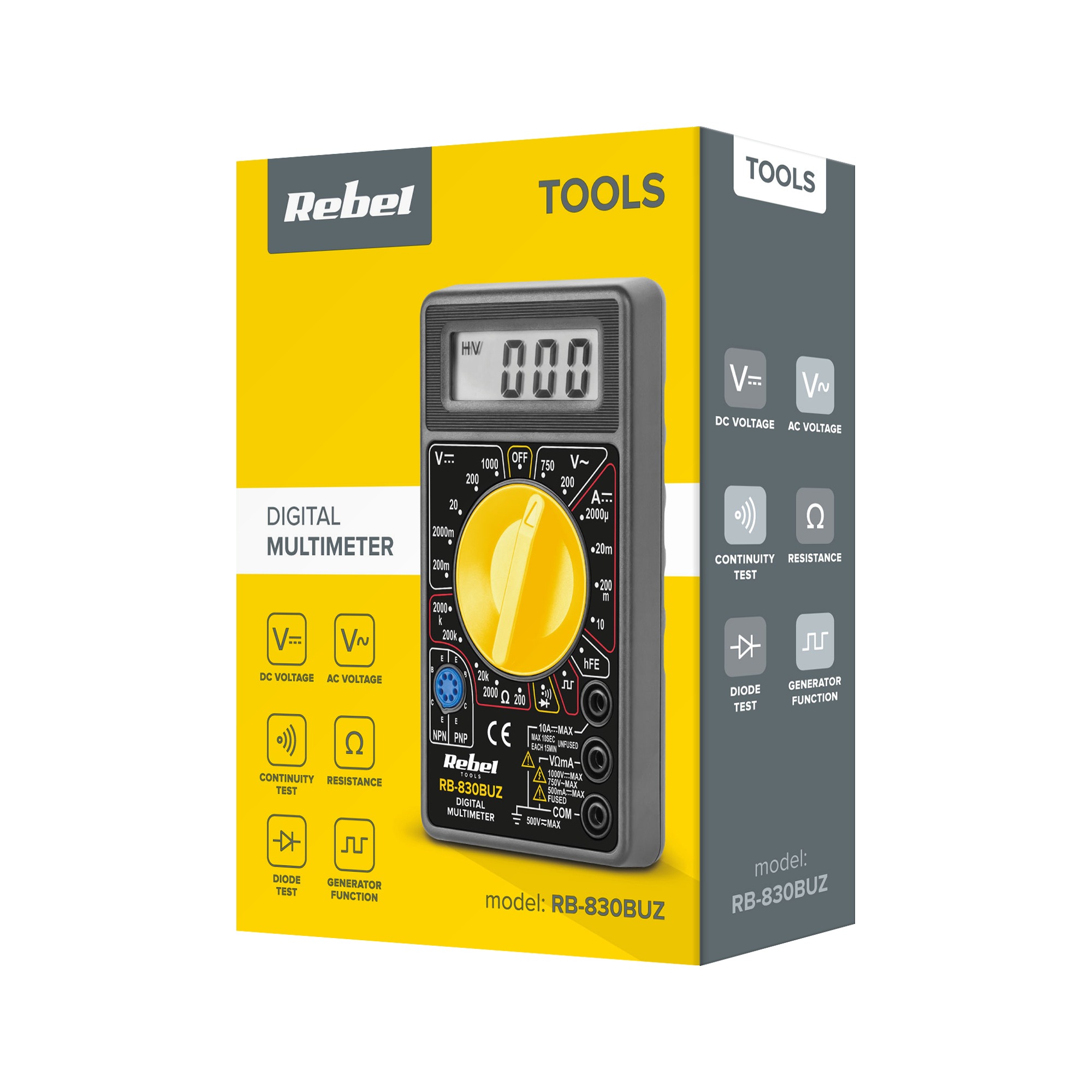 Universalus multimetras Rebel RB-830BUZ