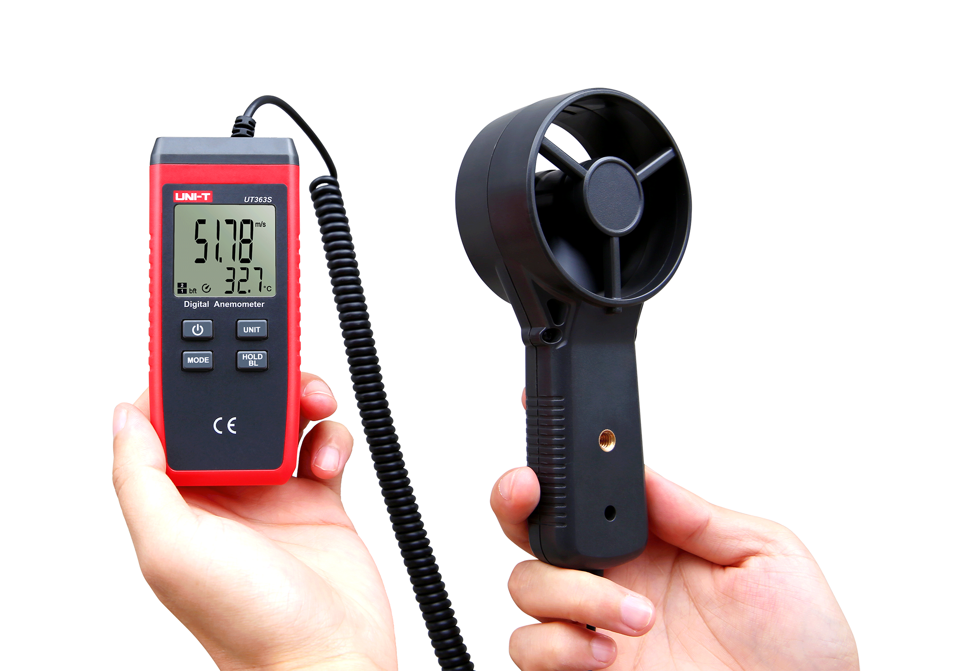 Anemometras su temperatūros indikacija UT363S 0.4~30m / s -10~50℃ UNI-T ...