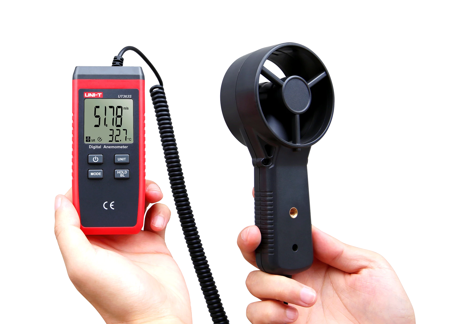 Anemometras su temperatūros indikacija UT363S 0.4~30m/s -10~50℃ UNI-T
