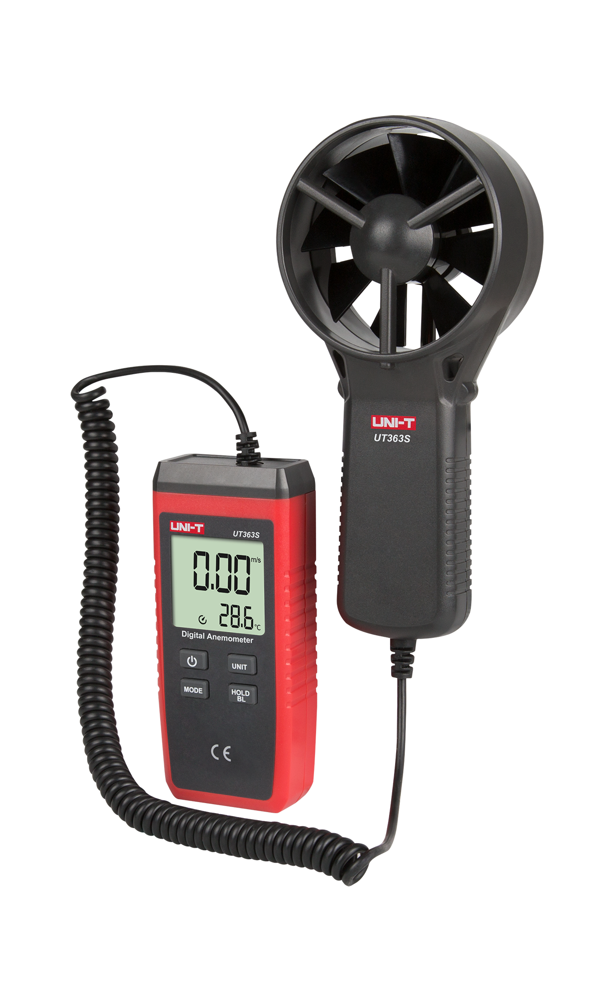 Anemometras su temperatūros indikacija UT363S 0.4~30m / s -10~50℃ UNI-T ...