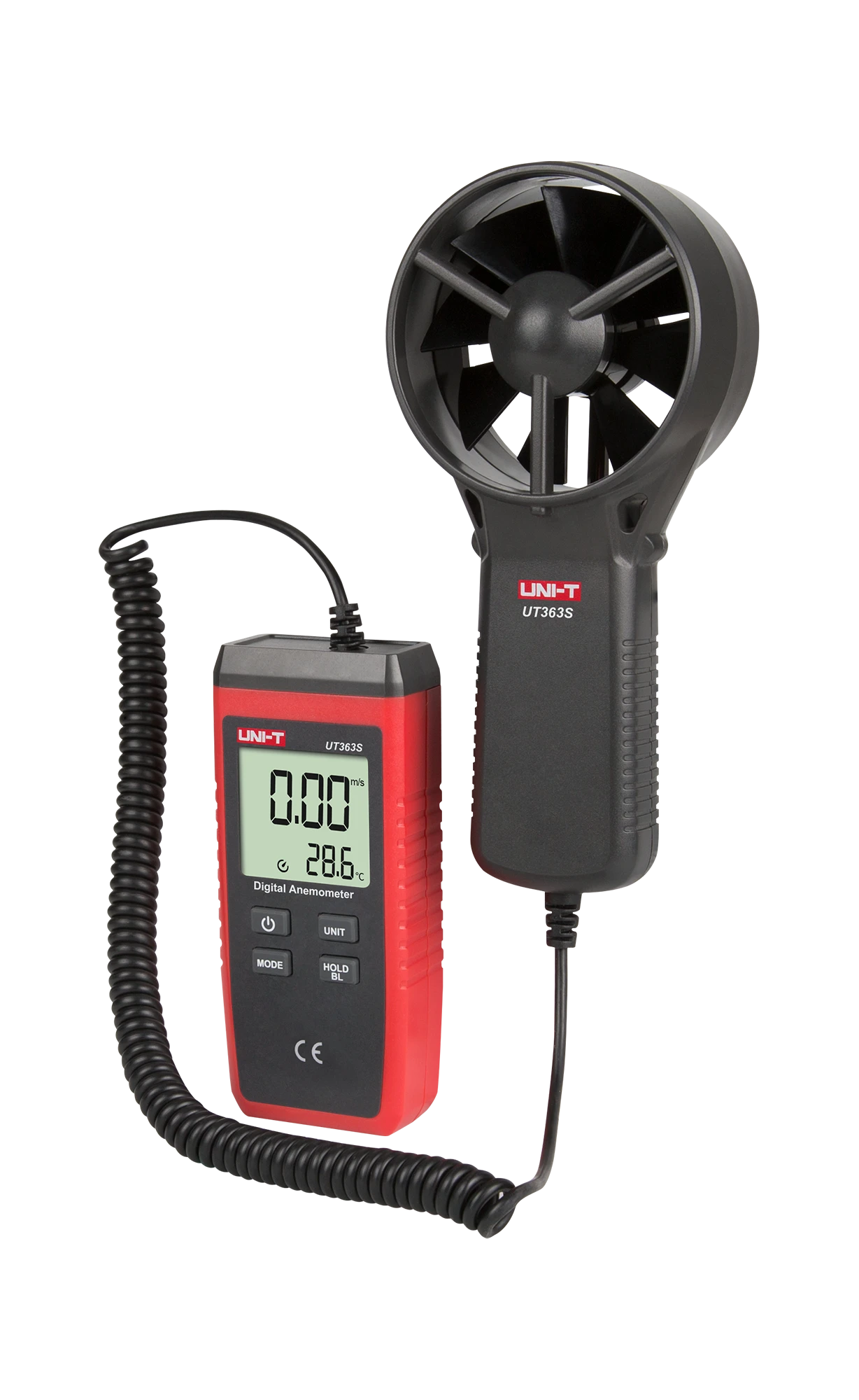 Anemometras su temperatūros indikacija UT363S 0.4~30m/s -10~50℃ UNI-T
