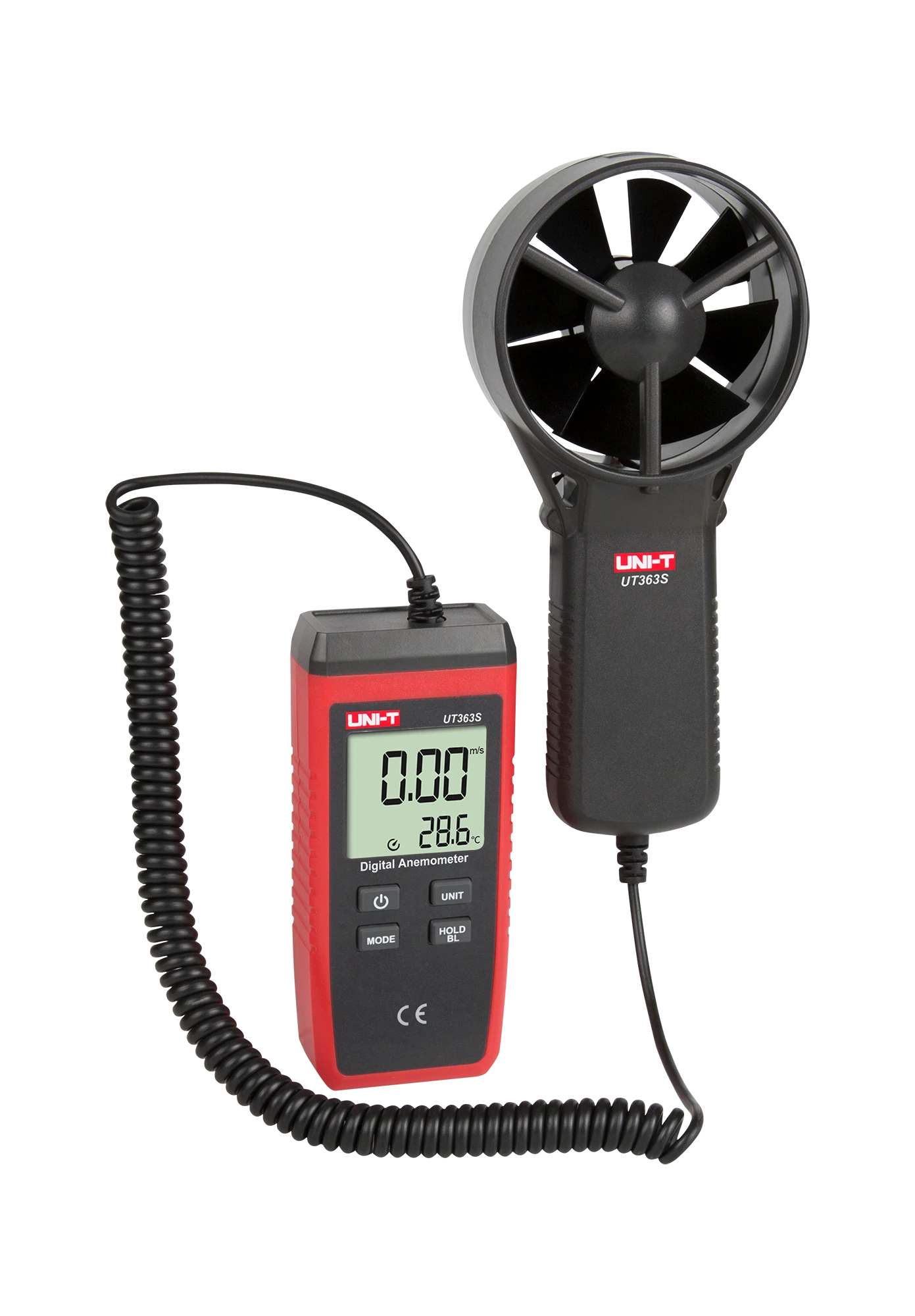 Anemometras su temperatūros indikacija UT363S 0.4~30m/s -10~50℃ UNI-T