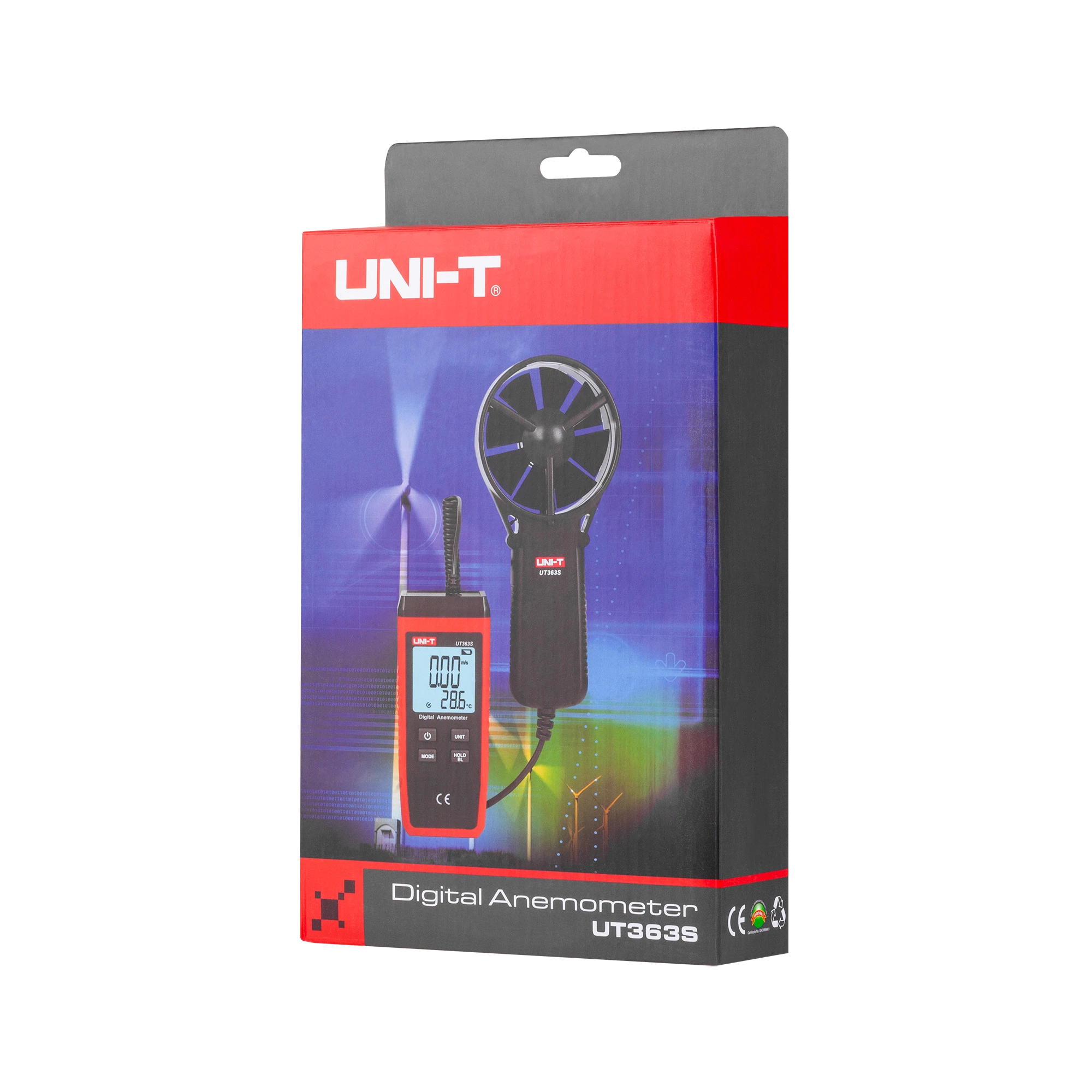 Anemometras su temperatūros indikacija UT363S 0.4~30m/s -10~50℃ UNI-T