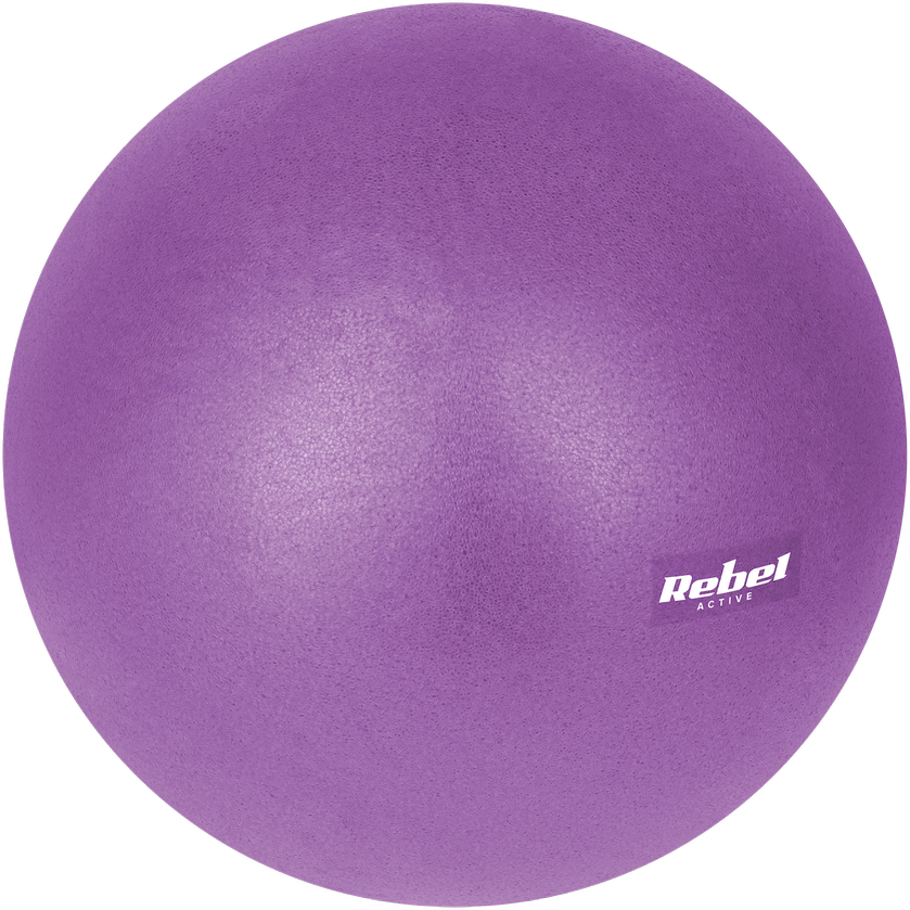 Mini mankštos kamuolys reabilitacijai Pilatesas, 25 cm, su rankine pompa, violetinė, REBEL ACTIVE