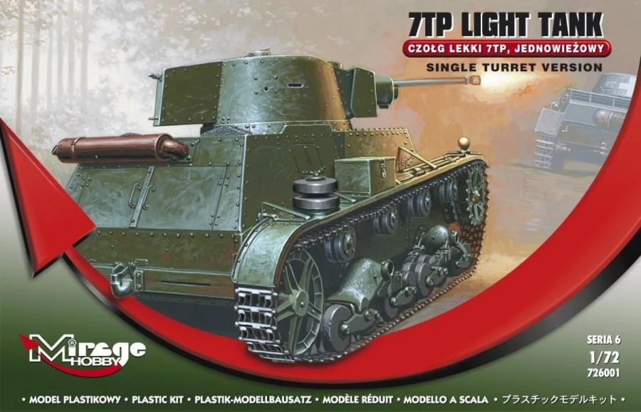 Klijuojamas modelis Mirage Lengvas bakas 7TP Vieno bėgio
