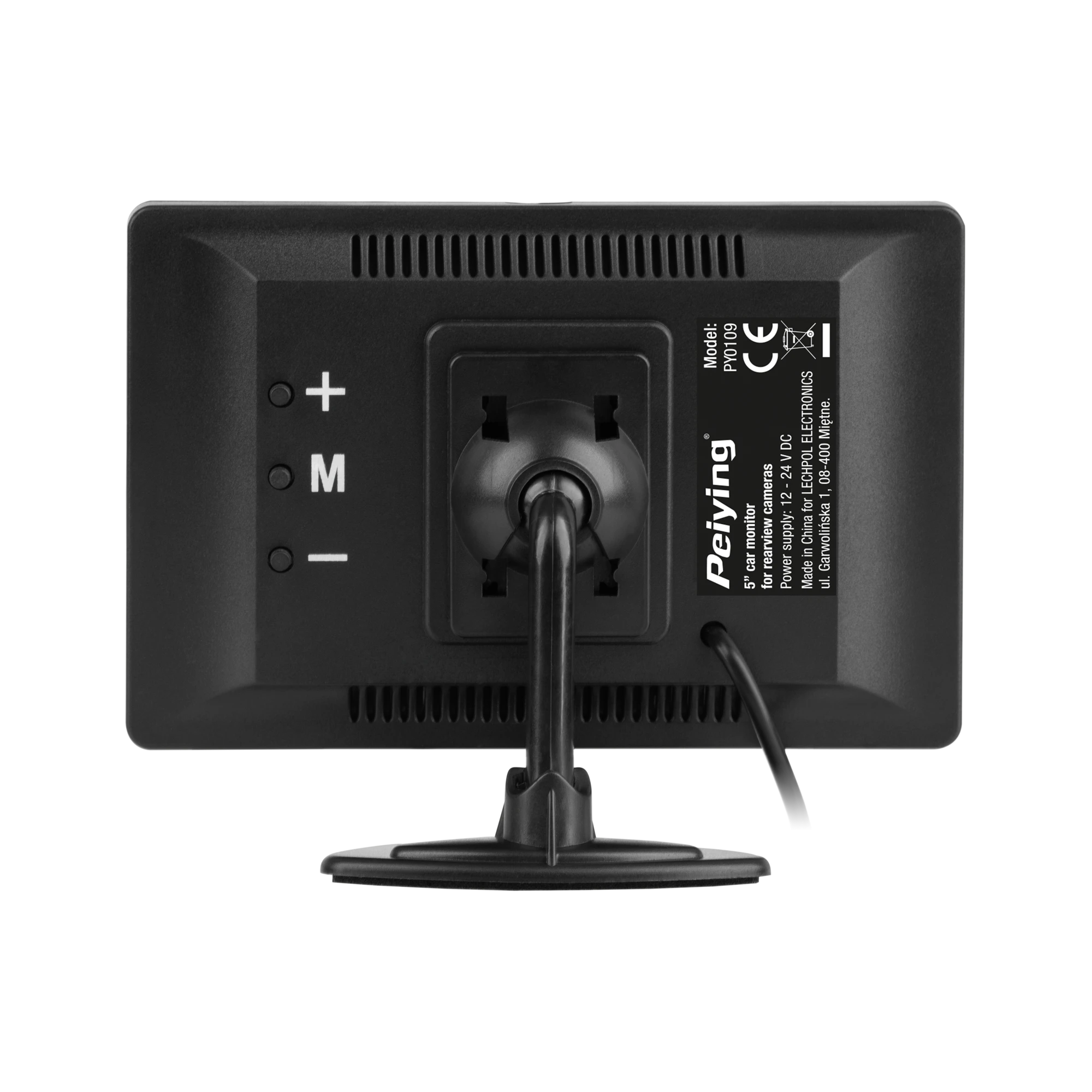 Peiying 5" monitorius galinė pusė su laikikliu