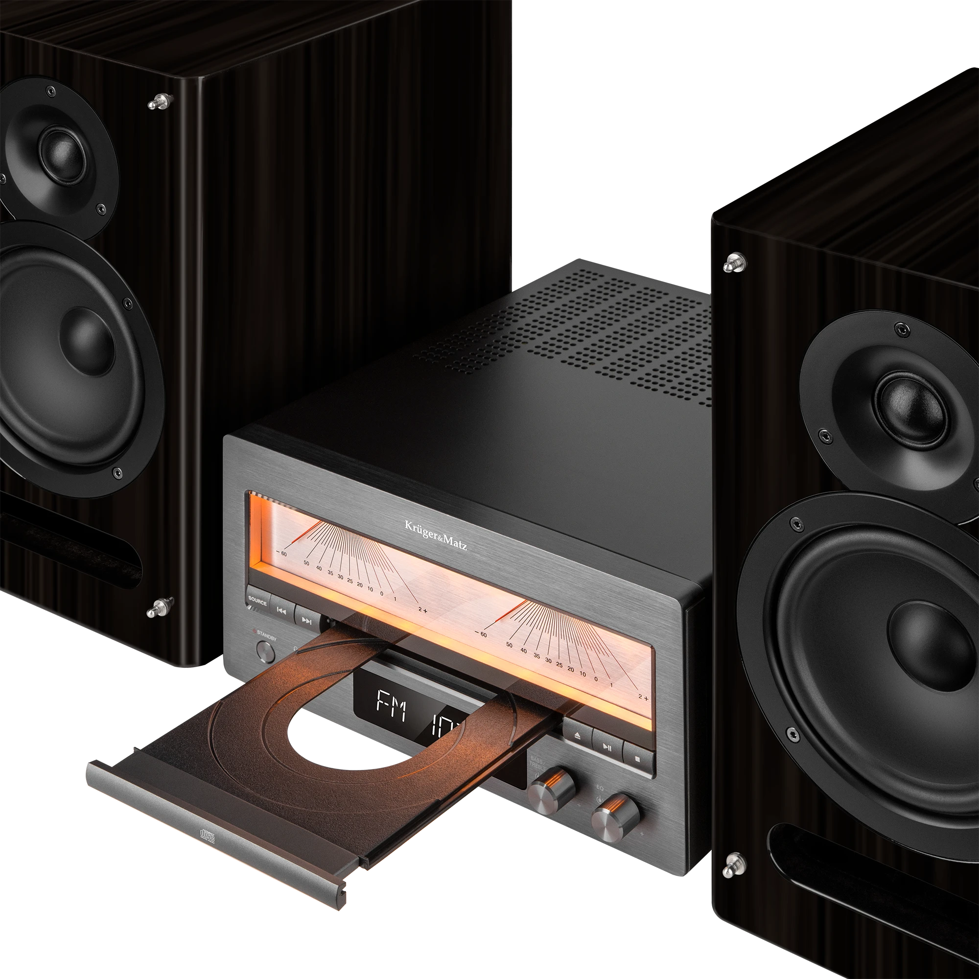 Muzikinis centras HiFi sistema Kruger & Matz KM1995 (A klasės stiprintuvas, CD, USB, Bluetooth, DAB+ skaitmeninis radijas, FM)
