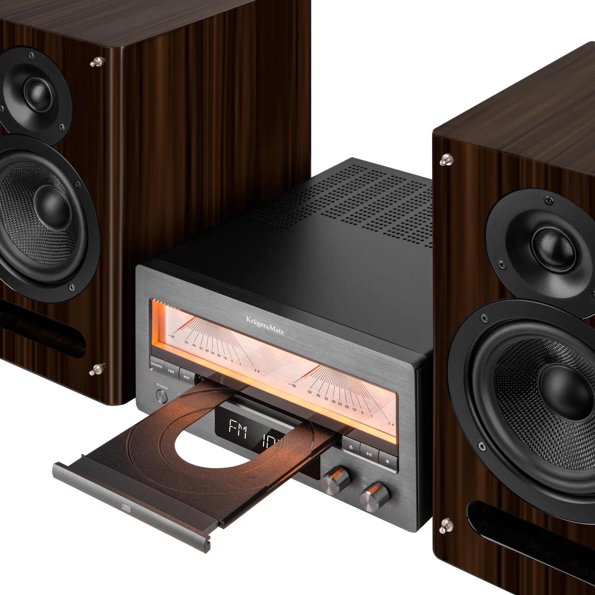 Muzikinis centras HiFi sistema Kruger & Matz KM1995 (A klasės stiprintuvas, CD, USB, Bluetooth, DAB+ skaitmeninis radijas, FM)