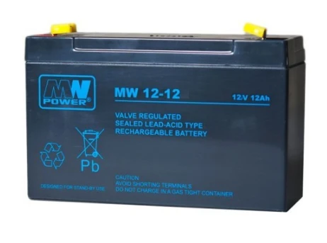 MW Power 12V 12Ah AGM akumuliatorius su gnybtais