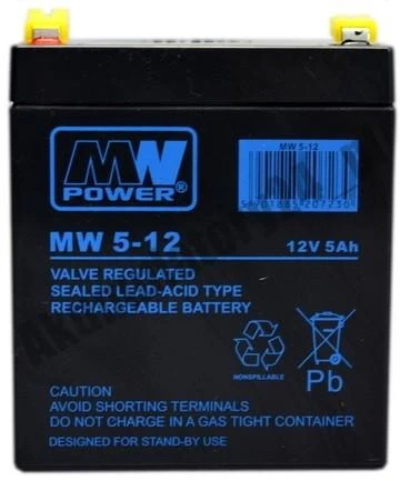 Mw Power MWPower MW 12V 5Ah F2(250) AGM akumuliatorius, 6-9 metai