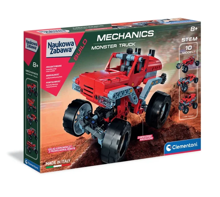 Naukowa Zabawa Klocki Laboratorium Mechaniki Monster Truck Język Polski Clementoni 50062