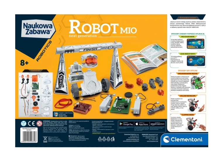 Naukowa Zabawa Rinkinys Robot Mio Nowa Generacja Język Polski Clementoni 50632