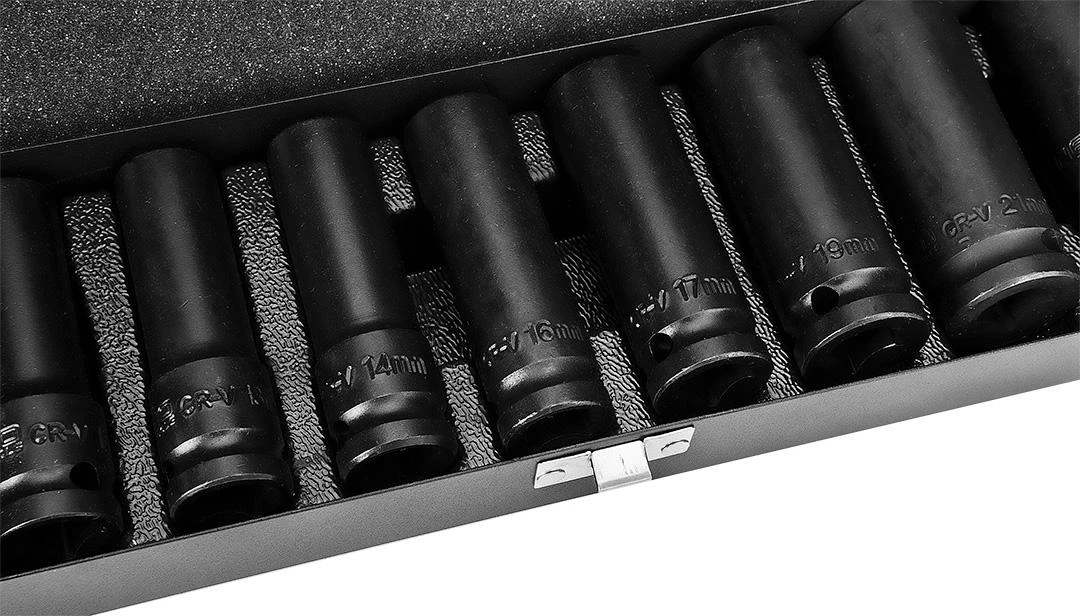 Neo Tools Šešiakampis smūginis lizdas neo 1/2" 10-24mm 11vnt. (12-102)