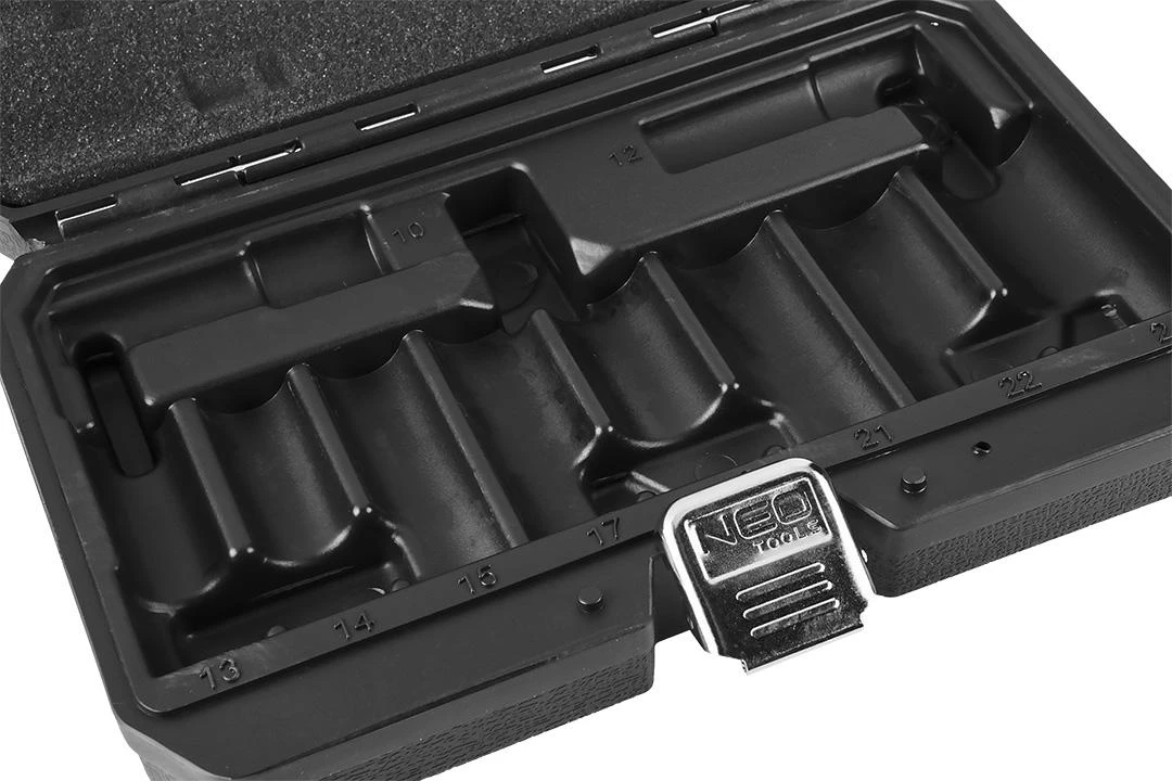 Neo Smūginių dangtelių komplektas 6 kampų 10-24 mm ilgio 10vnt. (12-107)