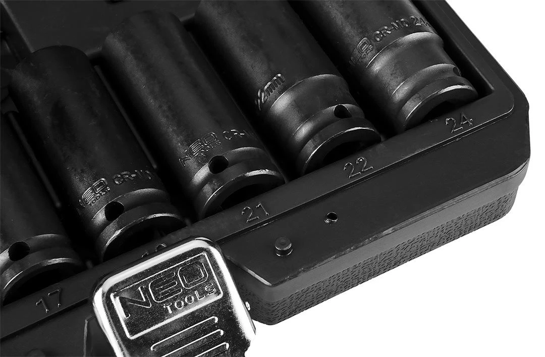 Neo Smūginių dangtelių komplektas 6 kampų 10-24 mm ilgio 10vnt. (12-107)
