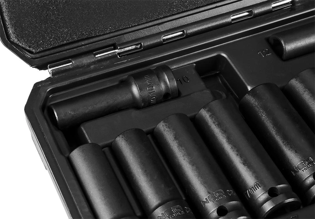 Neo Smūginių dangtelių komplektas 6 kampų 10-24 mm ilgio 10vnt. (12-107)