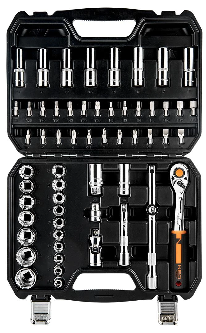 Neo Tools Rinkinys 1/2" galinių raktų rinkinys, 58 vnt., CrV