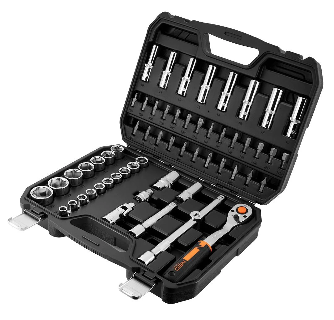 Neo Tools Rinkinys 1/2" galinių raktų rinkinys, 58 vnt., CrV