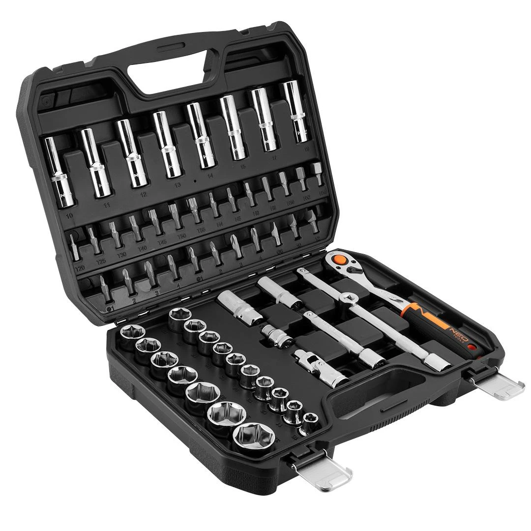 Neo Tools Rinkinys 1/2" galinių raktų rinkinys, 58 vnt., CrV