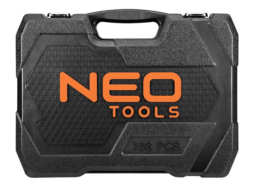 Rinkinys veržliarakčiai, 10-212, 108 vnt, dydžiai 1/4 ir 1/2, dėklas, NEO TOOLS