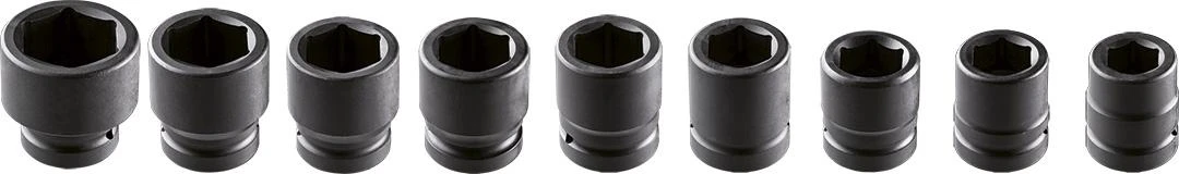 Nasadki, Šešiakampių antgalių rinkinys 1" 27-50mm, 9 vnt