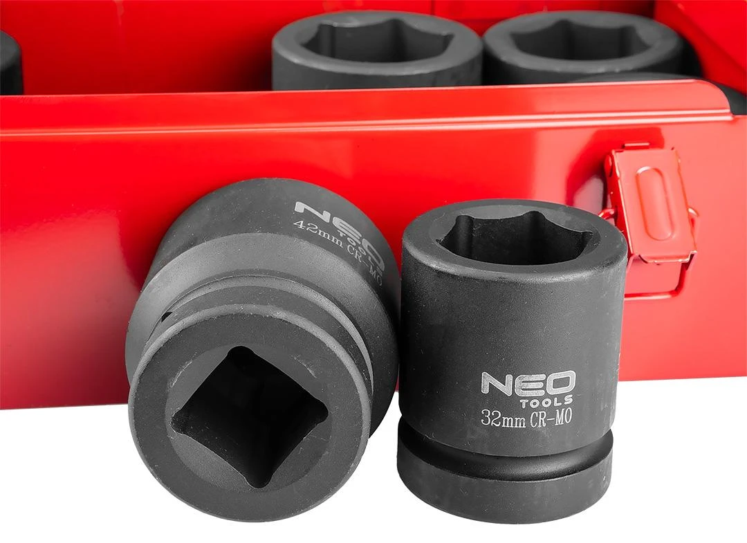 Nasadki, Šešiakampių antgalių rinkinys 1" 27-50mm, 9 vnt