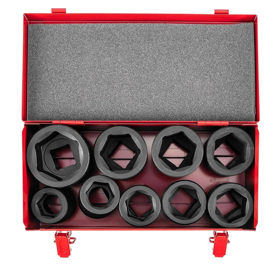 Nasadki, Šešiakampių antgalių rinkinys 1" 27-50mm, 9 vnt