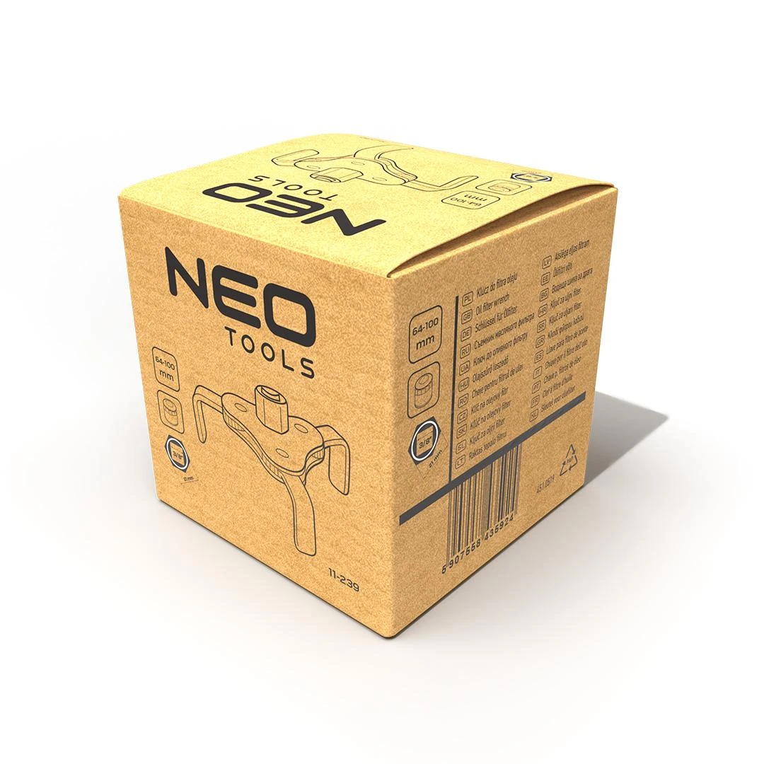 Tepalo filtro raktas NEO 64-100mm