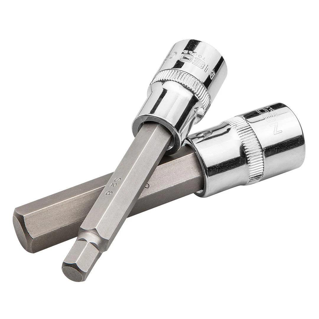 Neo Tools Koncówki Šešiakampiai antgaliai ant lizdo 100 mm, 9 vnt. rinkinys