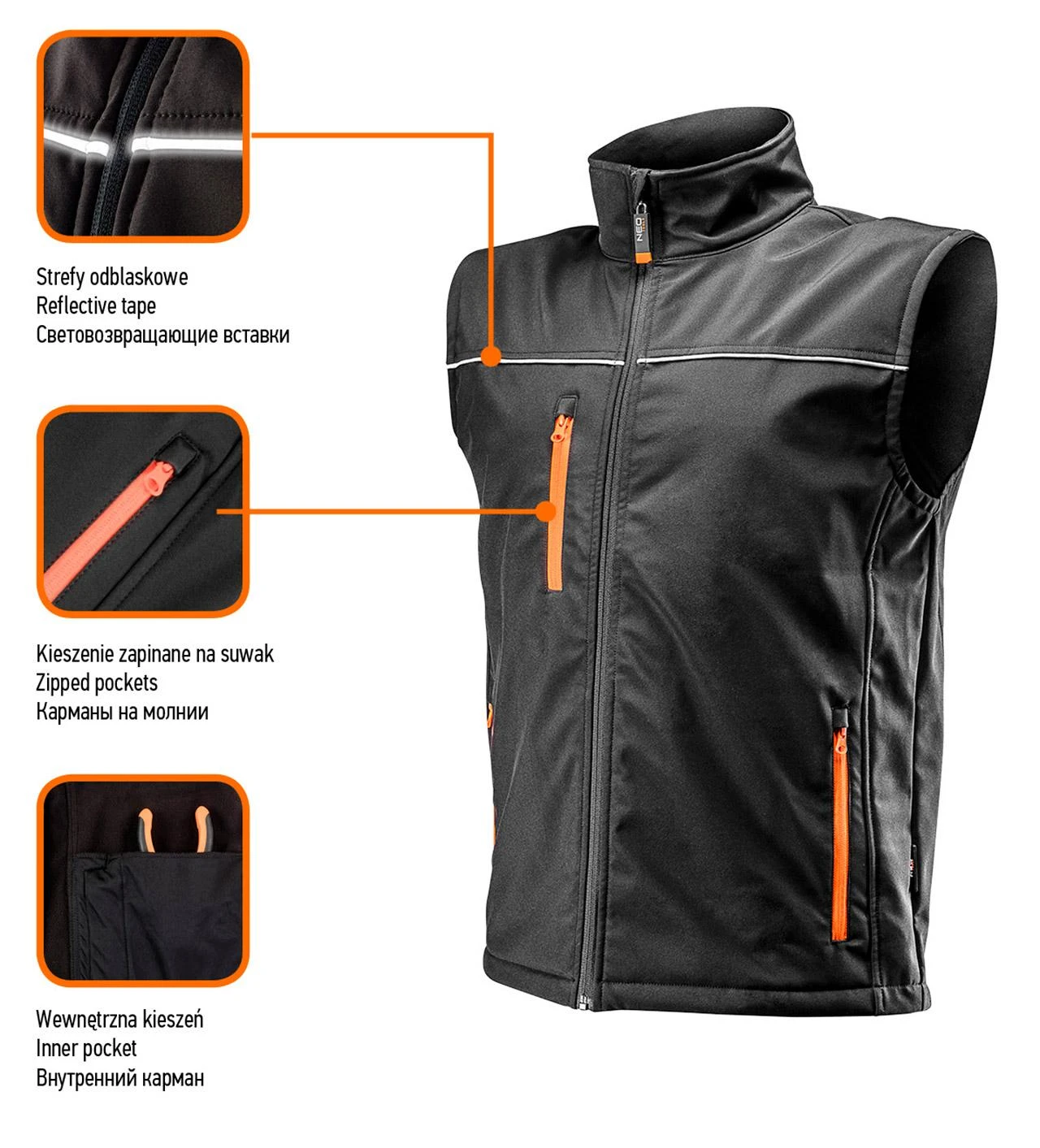 Bezrękawnik Softshell darbo liemenė, XL dydis