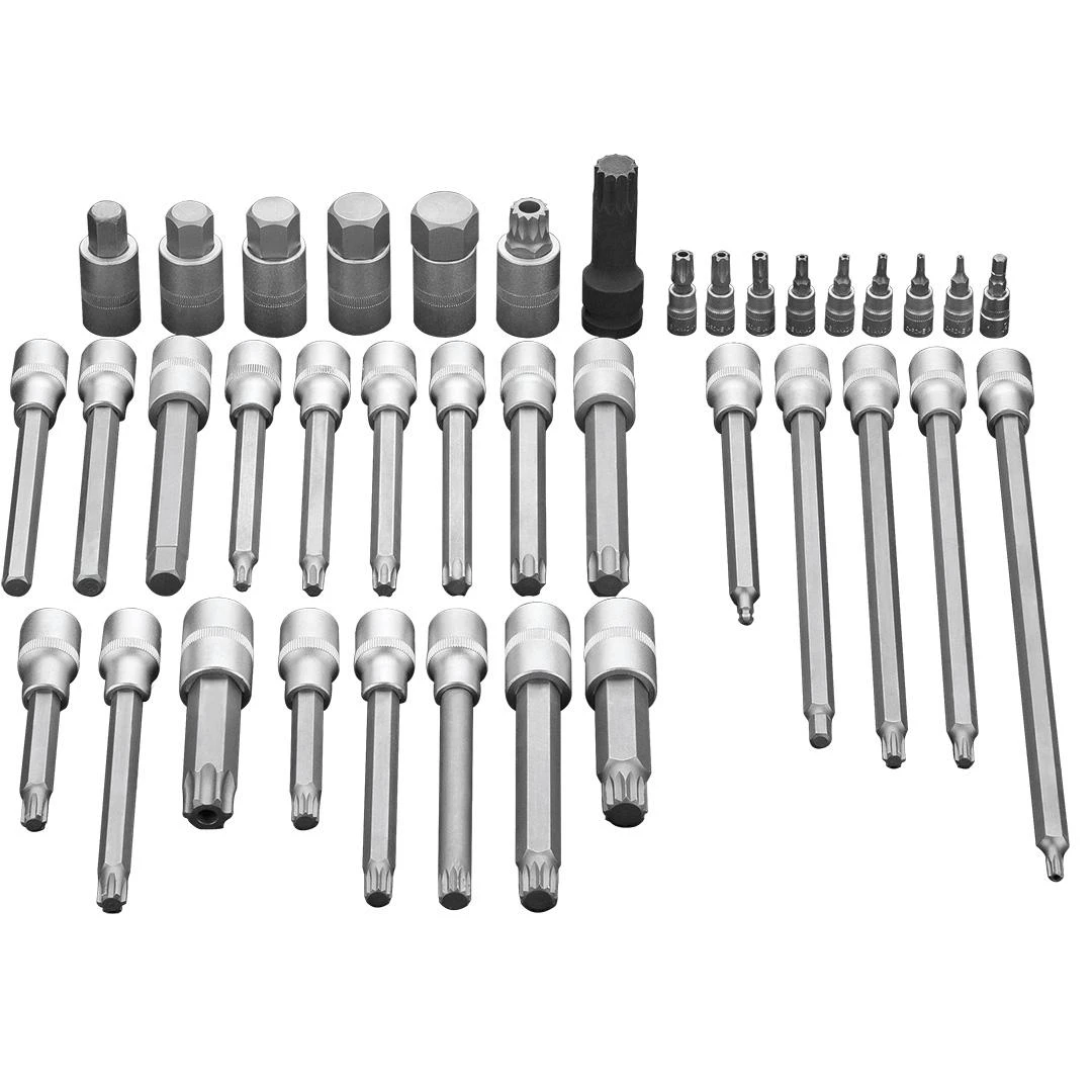 Neo Tools 38 dalių Torx ir Spline antgalių rinkinys su TUV sertifikatu