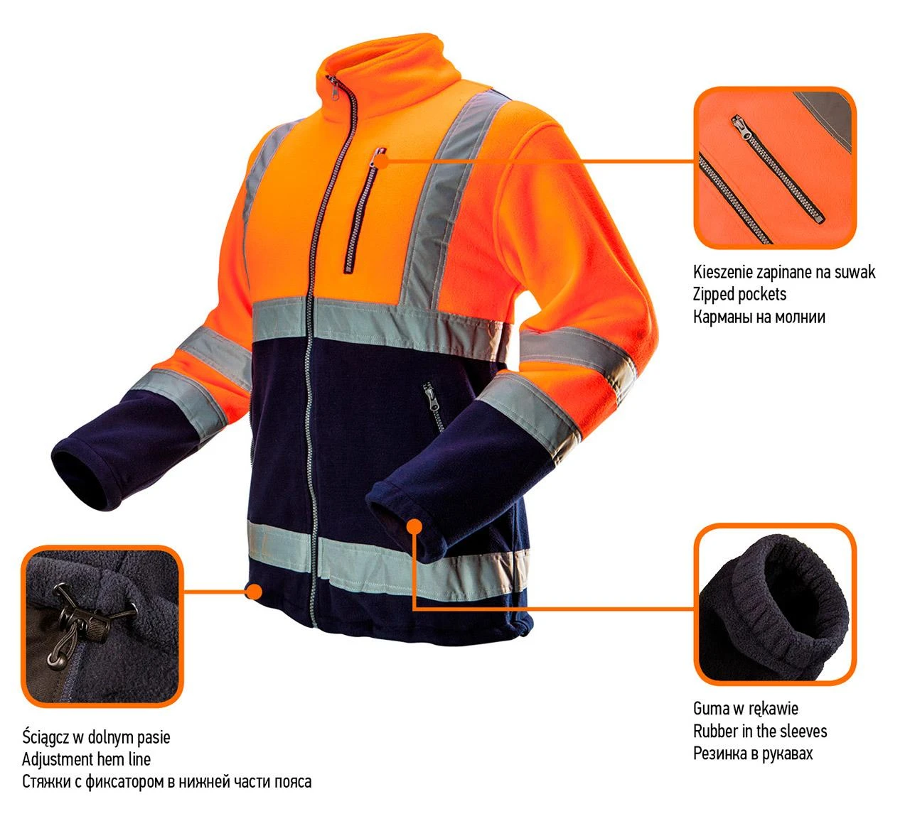 Neo Tools Darbo striukė Neo 81-741, oranžinė, L