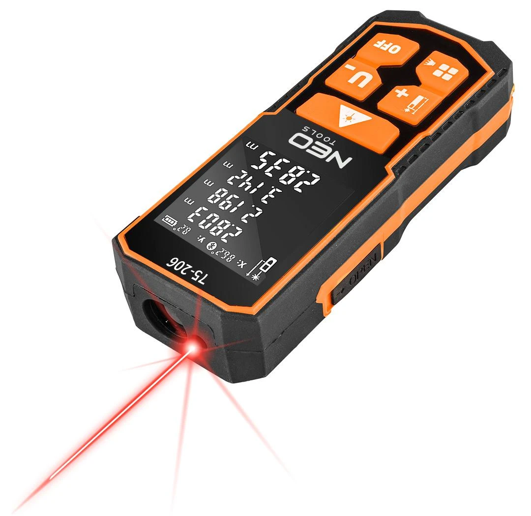 Neo Lazerinis atstumo matuoklis su 100 m nuotoliu ir IP54 apsauga
