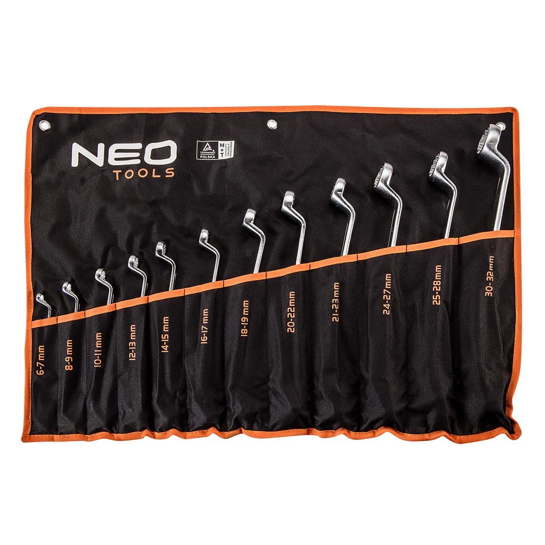 Neo Tools Klucze Raktai su išlenktais žiedais, 6–32 mm, 12 vnt. rinkinys