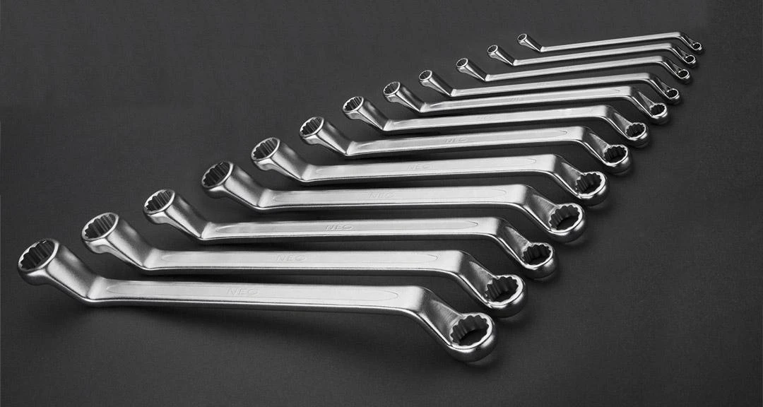 Neo Tools Klucze Raktai su išlenktais žiedais, 6–32 mm, 12 vnt. rinkinys