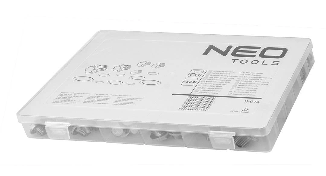 Neo Tools Korki Kamščiai su variniais sandarikliais, 534 vnt.