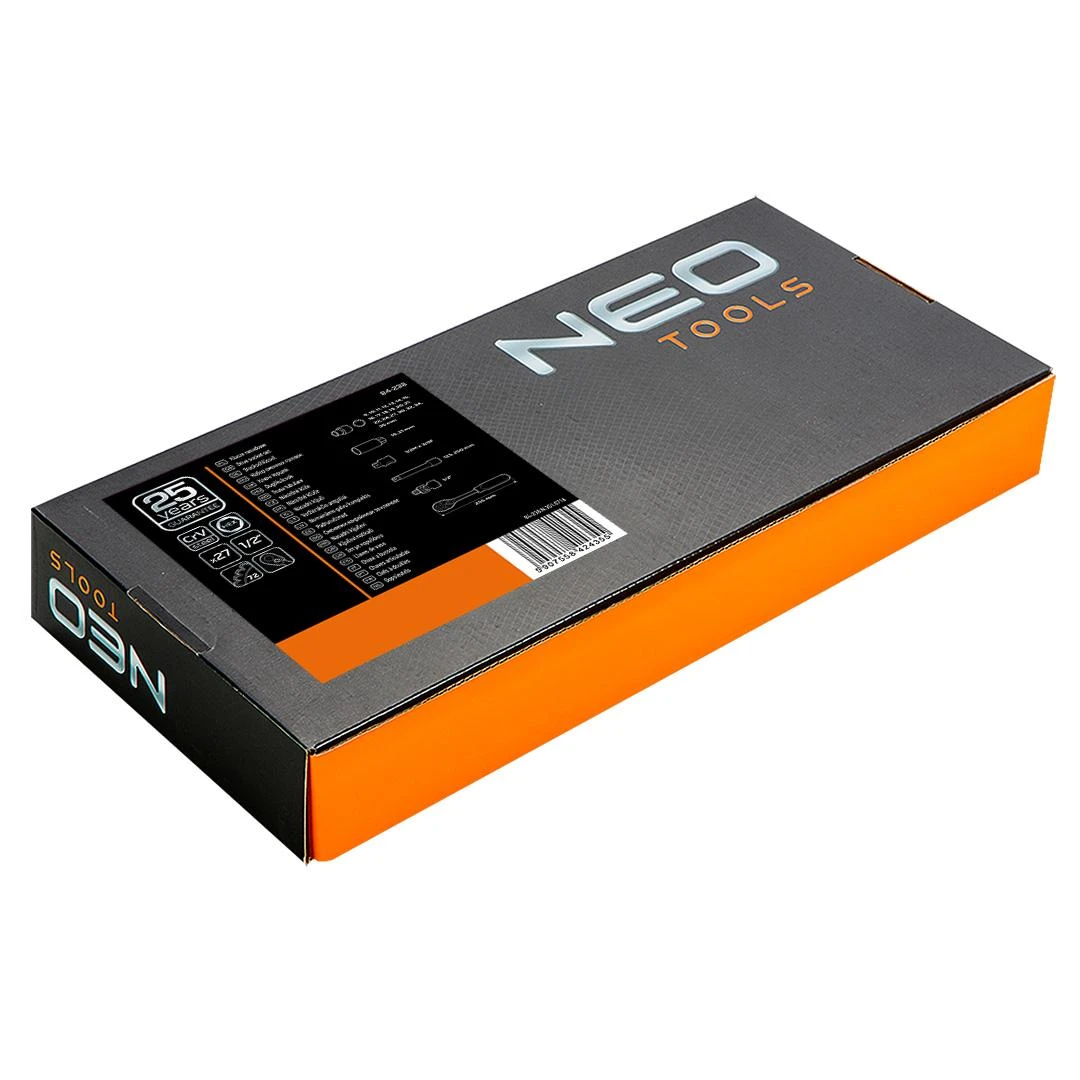 Neo Kasetės kompl. 1/2, 27 dalių, 10-26 mm vežimėlis stalčiuje