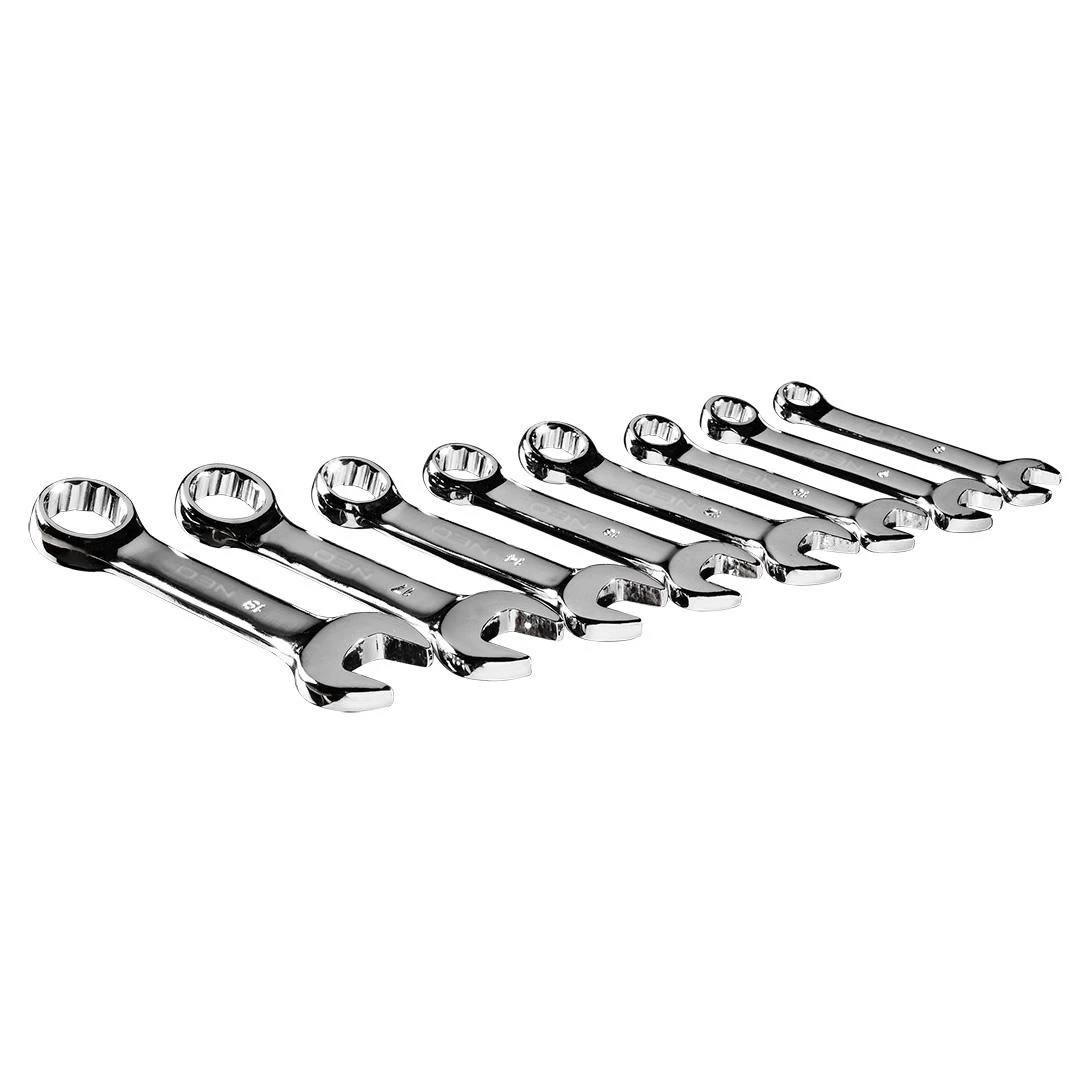 Klucze Kombinuoti raktai 8-19 mm (trumpi), 8 vnt. rinkinys