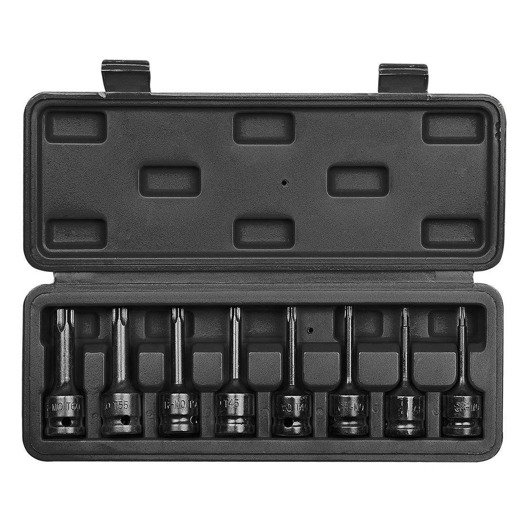 Klucze Torx 1/2" smūginiai veržliarakčiai, 8 vnt. rinkinys