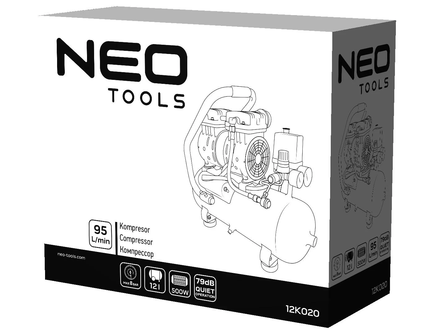 Neo Tools Bealyvis kompresorius 12 l