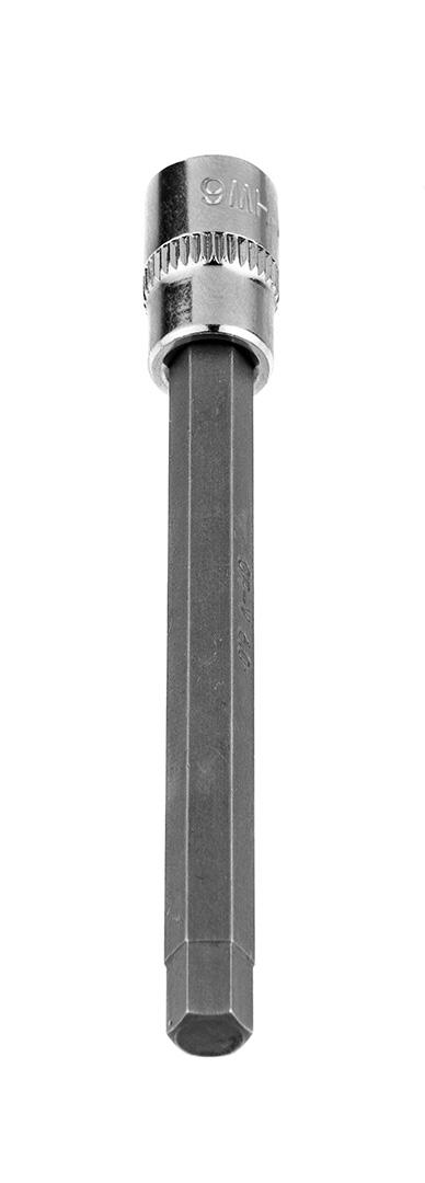 Końcówka H6 šešiakampis antgalis ant 1/4 colio lizdo, ilgas, 87 mm