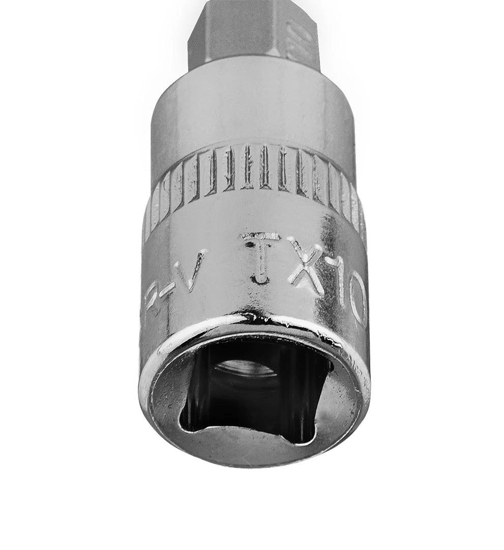 Końcówka Torx TX10 antgalis ant 1/4 colio lizdo, trumpas, 37 mm