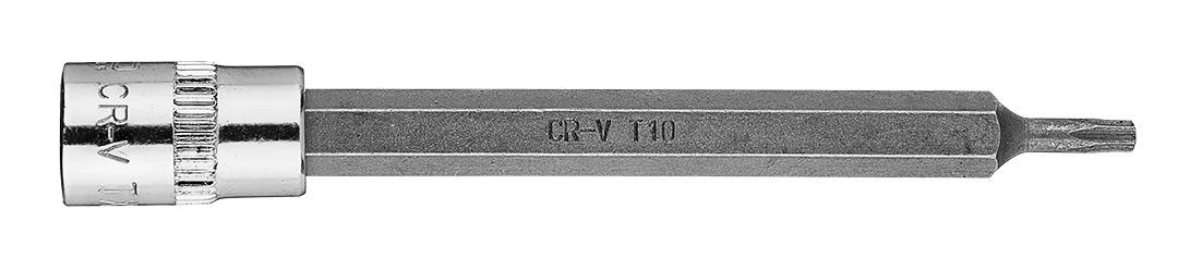 Końcówka Torx TX10 antgalis ant 1/4 colio lizdo, ilgas, 87 mm