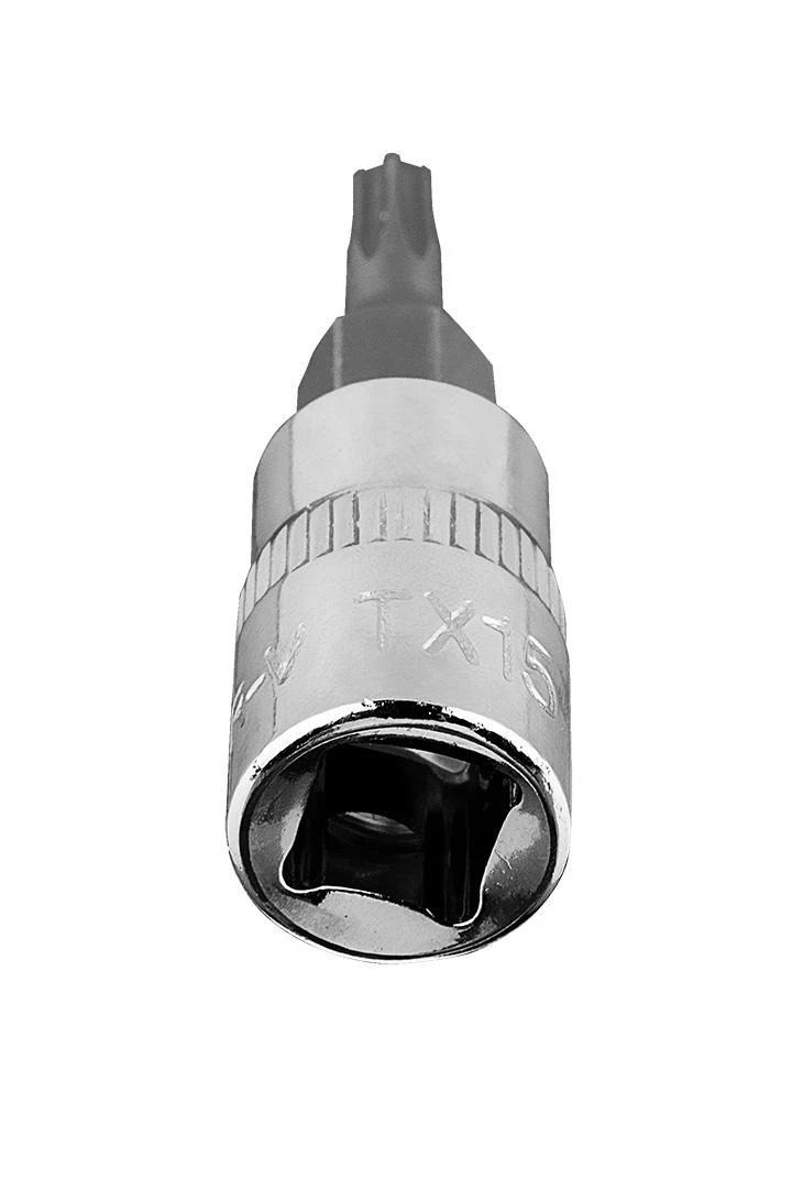 Końcówka Torx TX15 antgalis ant 1/4 colio lizdo, trumpas, 37 mm